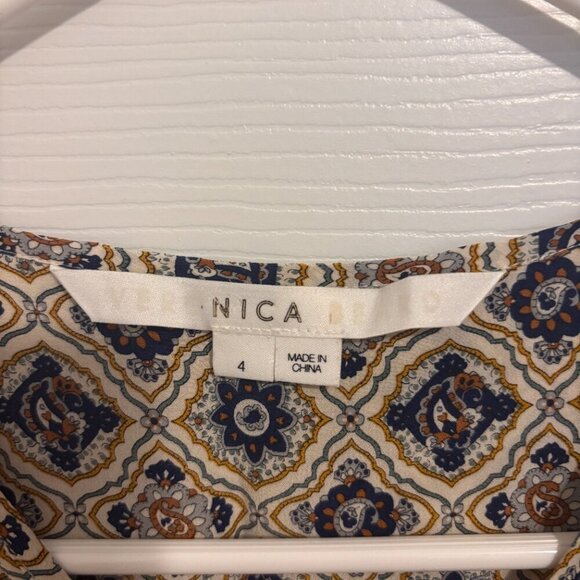 Veronica Beard Womens Size 4 Delray Silk Mini Dress Boho Floral Summer Party - Picture 4 of 6